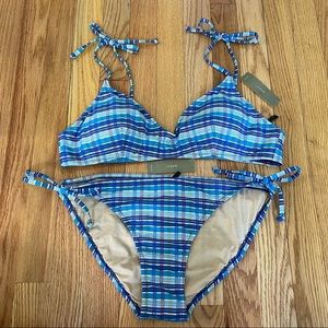J Crew Blue Plaid Bikini